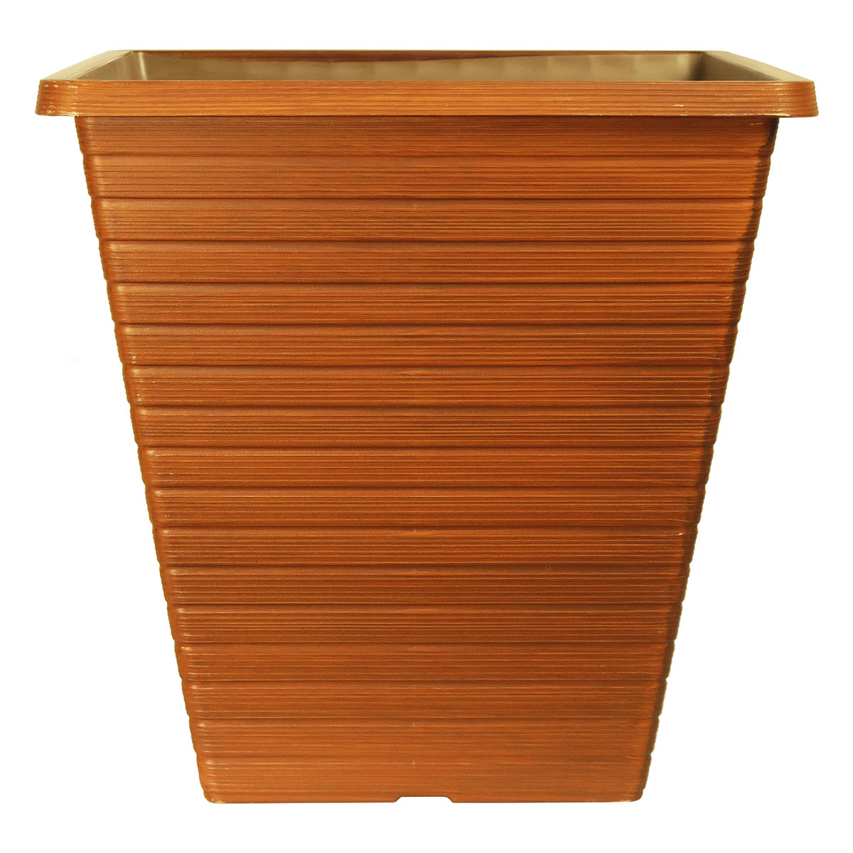 14 Inch Evans Tall Square Planter Caramel Wood - 17 per case - Decorative Planters